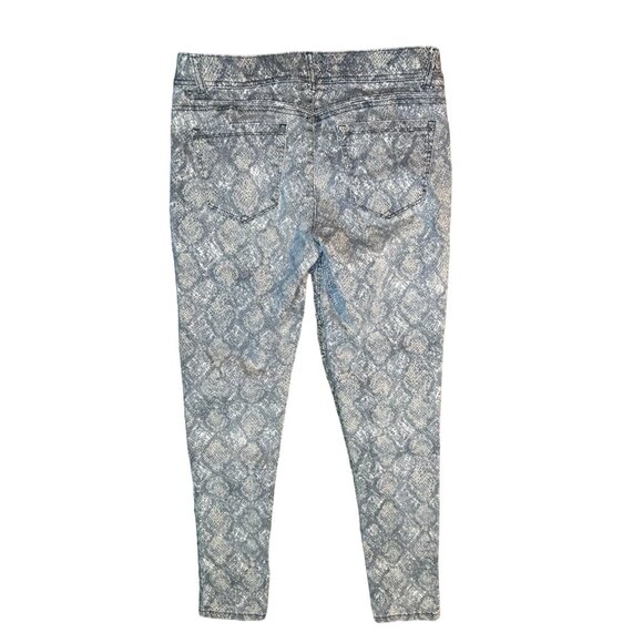 Democracy Ab Solution Zipper Pocket Snakeskin Print Skinny Jeans Size 8 - Picture 4 of 7